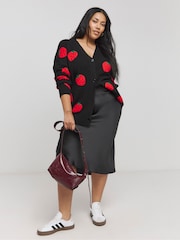 Simply Be Black Strawberry Boyfriend Cardigan - Image 4 of 4