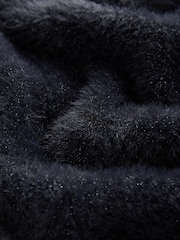 Black Fluffy Short Sleeve Top (3-16yrs) - Image 7 of 7