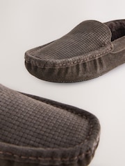 Brown Suede Faux Fur Lined Moccasin Slippers - Image 3 of 5