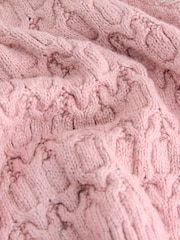 Pink Cable Roll Neck Jumper (3-16yrs) - Image 6 of 7