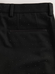 Black Slim Fit Sequin Tuxedo Suit Trousers - Image 10 of 10