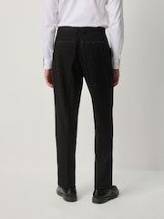 Black Slim Fit Sequin Tuxedo Suit Trousers - Image 3 of 10