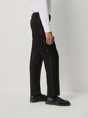 Black Slim Fit Sequin Tuxedo Suit Trousers - Image 4 of 10