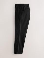 Black Slim Fit Sequin Tuxedo Suit Trousers - Image 7 of 10
