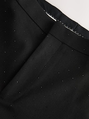 Black Slim Fit Sequin Tuxedo Suit Trousers - Image 8 of 10
