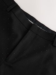 Black Slim Fit Sequin Tuxedo Suit Trousers - Image 9 of 10