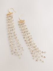 Gold Tone Facetted Bead Drop Earrings - Image 1 of 3