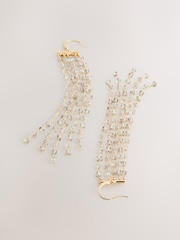 Gold Tone Facetted Bead Drop Earrings - Image 2 of 3