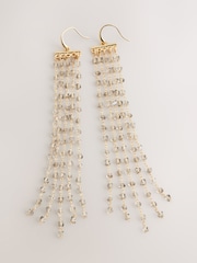 Gold Tone Facetted Bead Drop Earrings - Image 3 of 3