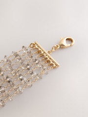 Gold Tone Facetted Bead Multirow Bracelet - Image 2 of 3