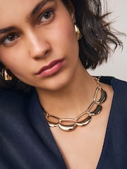 Gold Tone Open Link Collar Necklace - Image 1 of 2