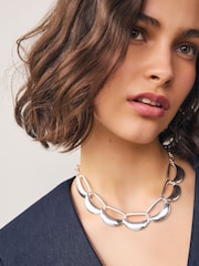 Silver Tone Open Link Collar Necklace - Image 1 of 2