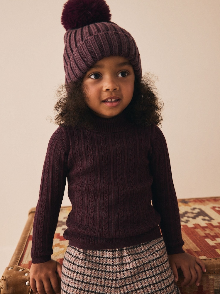 Purple Roll Neck Jumper (3mths-10yrs) - Image 1 of 3
