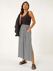 Roman Black Animal Print Hareem Stretch Skirt - Image 2 of 5