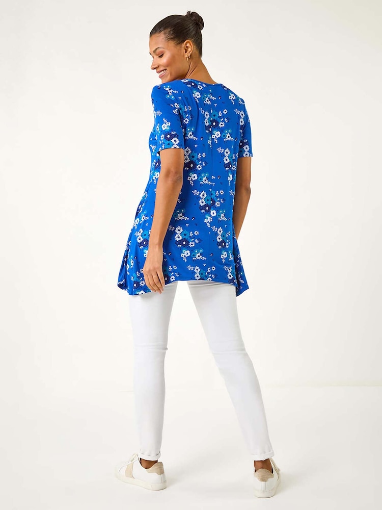 Roman Floral Print Hanky Hem Tunic Top - Imagen 2 de 5 Roman Floral Print Hanky Hem Tunic Top - Imagen 2 de 5
