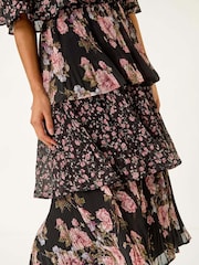 Roman Black Bardot Ditsy Floral Midi Dress - Image 5 of 5