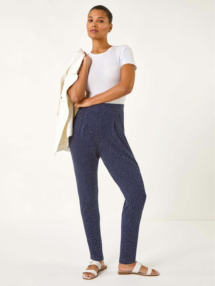 Roman Blue Spot Print Harem Trousers - Image 2 of 5
