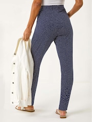 Roman Blue Spot Print Harem Trousers - Image 3 of 5