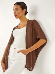 Roman Brown Cocoon Tunic Cardigan - Image 1 of 5