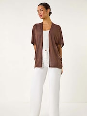 Roman Brown Cocoon Tunic Cardigan - Image 2 of 5