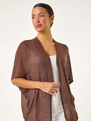 Roman Brown Cocoon Tunic Cardigan - Image 4 of 5
