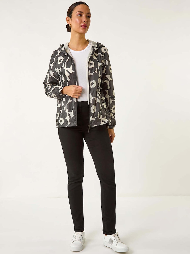 Negro - Roman Floral Print Rain Jacket - Imagen 1 de 5 Negro - Roman Floral Print Rain Jacket - Imagen 1 de 5
