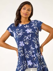 Roman Textured Floral Print Tunic Top - Imagen 1 de 5