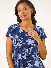Roman Textured Floral Print Tunic Top - Imagen 4 de 5