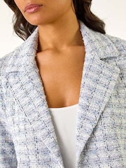 Roman Purple Textured Check Print Collar & Revere Blazer - Image 5 of 5