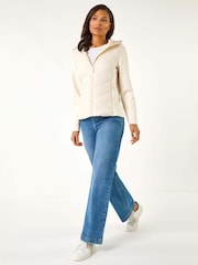 Roman Natural Contrast Hooded Padded Jacket - Image 1 of 5