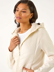 Roman Natural Contrast Hooded Padded Jacket - Image 2 of 5