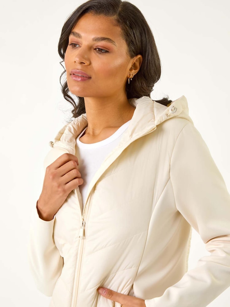 Roman Natural Contrast Hooded Padded Jacket - Image 2 of 5