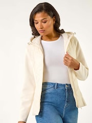 Roman Natural Contrast Hooded Padded Jacket - Image 4 of 5