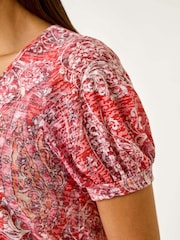 Roman Paisley Burnout Blouson Top - Imagen 5 de 5