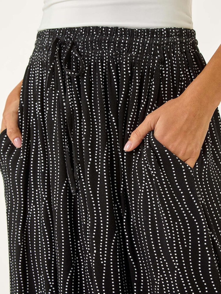 Roman Black Swirl and Spot Print A-line Skirt - Image 5 of 5