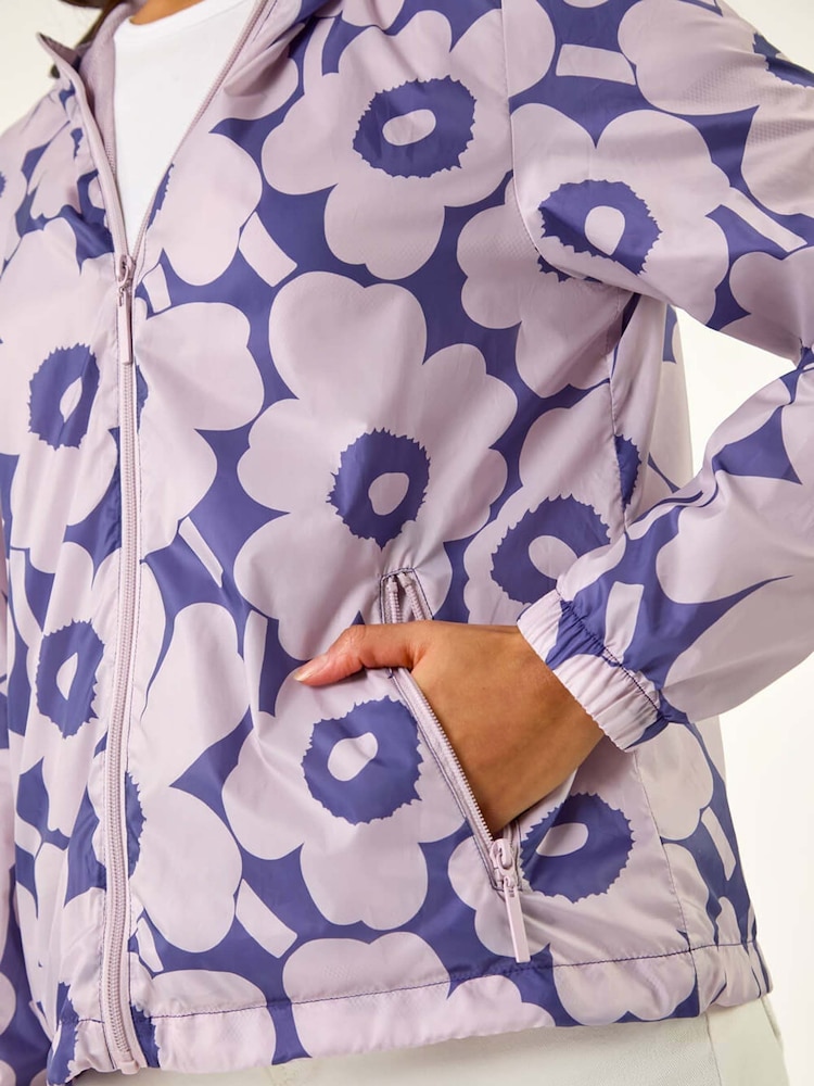 Morado - Roman Floral Print Rain Jacket - Imagen 5 de 5 Morado - Roman Floral Print Rain Jacket - Imagen 5 de 5