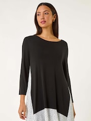 Roman Polka Dot Side Split Tunic Top - Bild 1 von 5