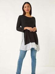 Roman Polka Dot Side Split Tunic Top - Bild 2 von 5