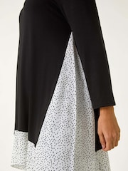Roman Polka Dot Side Split Tunic Top - Bild 5 von 5