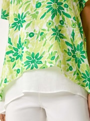 Roman Green Floral Layered Tunic Top - Image 5 of 5