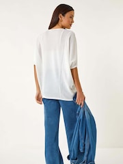 Blanco - Roman Textured Snit Cocoon Top - Imagen 3 de 5