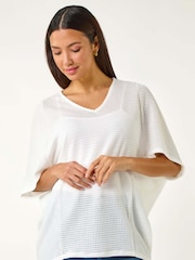 Blanco - Roman Textured Snit Cocoon Top - Imagen 4 de 5