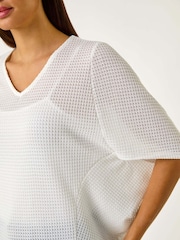 Blanco - Roman Textured Snit Cocoon Top - Imagen 5 de 5