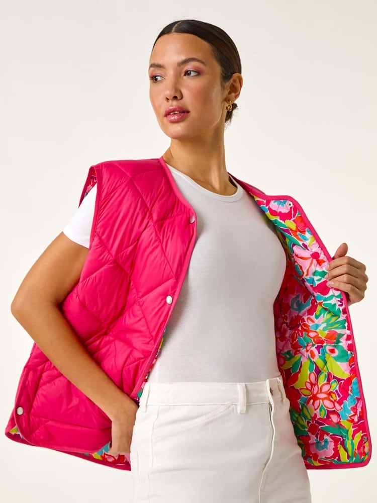 Rosa - Chaleco acolchado con cuello alzado y forro de Roman - Imagen 1 de 5 Rosa - Chaleco acolchado con cuello alzado y forro de Roman - Imagen 1 de 5