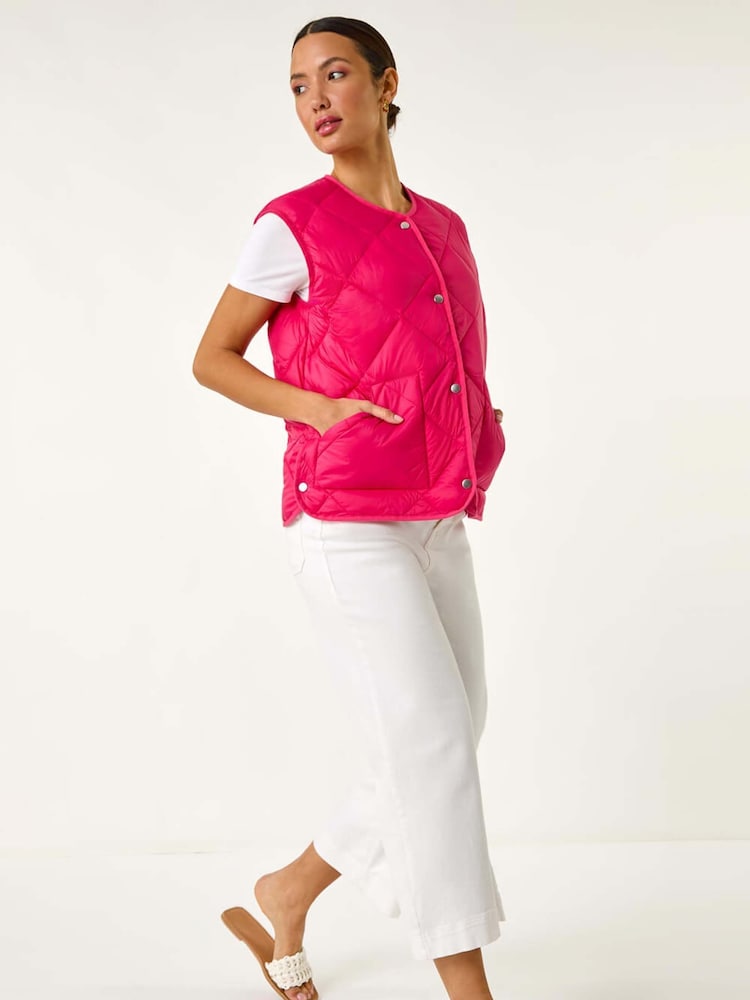 Rosa - Chaleco acolchado con cuello alzado y forro de Roman - Imagen 2 de 5 Rosa - Chaleco acolchado con cuello alzado y forro de Roman - Imagen 2 de 5