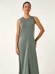 Roman Green Sandwash Stretch Midi Dress - Image 2 of 5