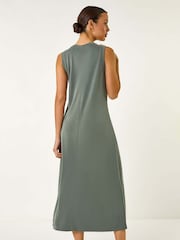 Roman Green Sandwash Stretch Midi Dress - Image 3 of 5