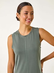 Roman Green Sandwash Stretch Midi Dress - Image 4 of 5