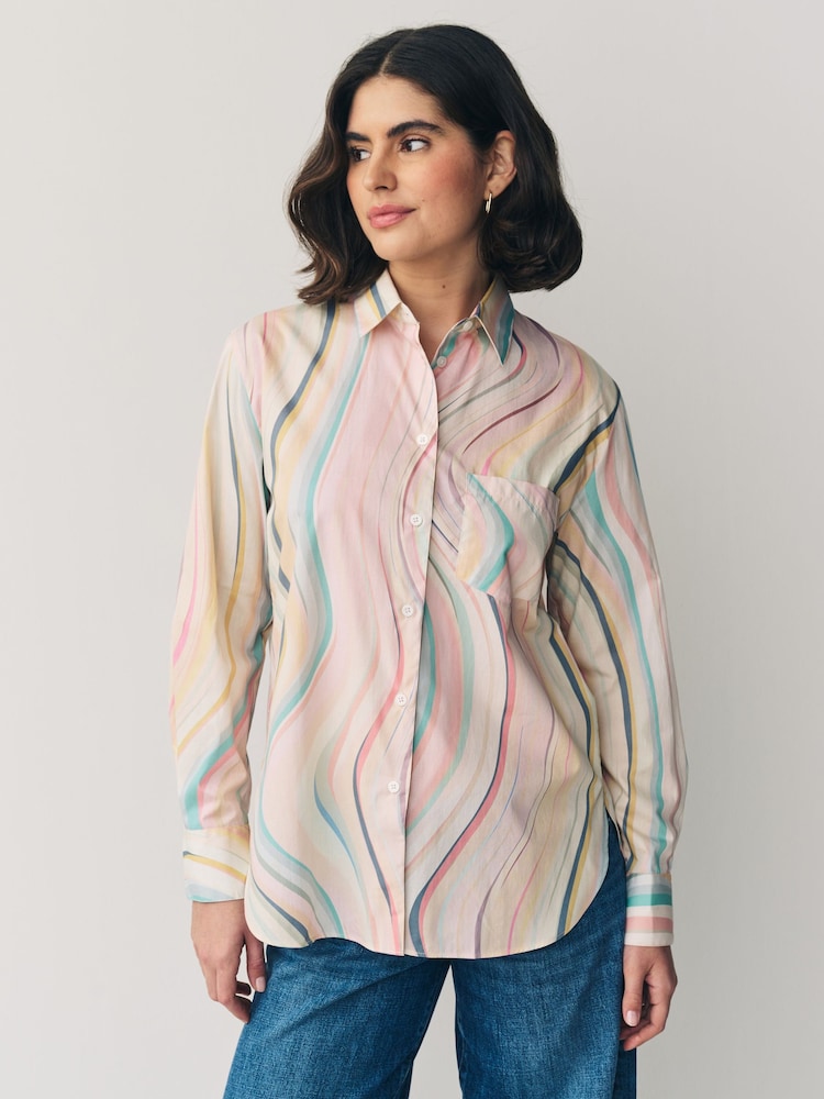 PS Paul Smith 100% Cotton Swirl Print Pink Shirt - Image 1 of 6