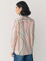PS Paul Smith 100% Cotton Swirl Print Pink Shirt - Image 3 of 6